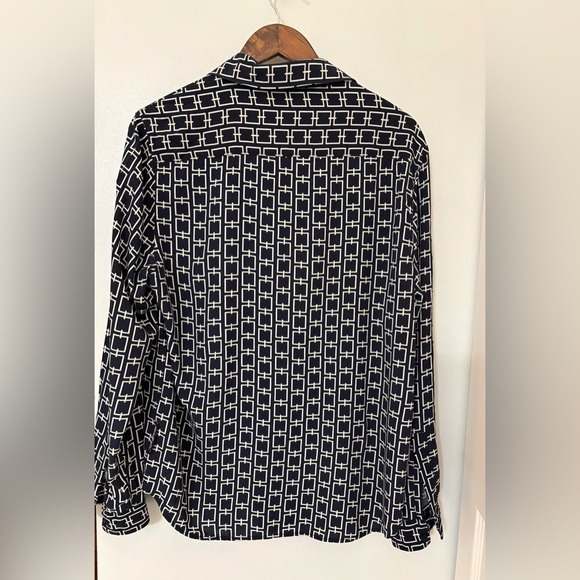 Karl Lagerfeld Black and White Geometric Button-Down Shirt Size:M - Picture 3 of 5
